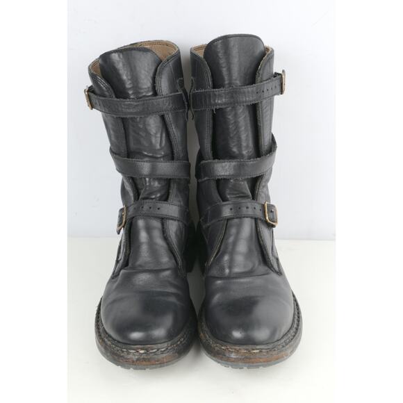 BURBERRY Woman's Boots Black Leather Blanchard Ankle Straps Moto Biker Size 36 - Picture 8 of 16